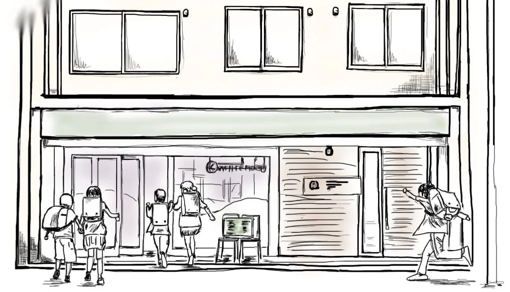喫茶こともしの建物イラスト